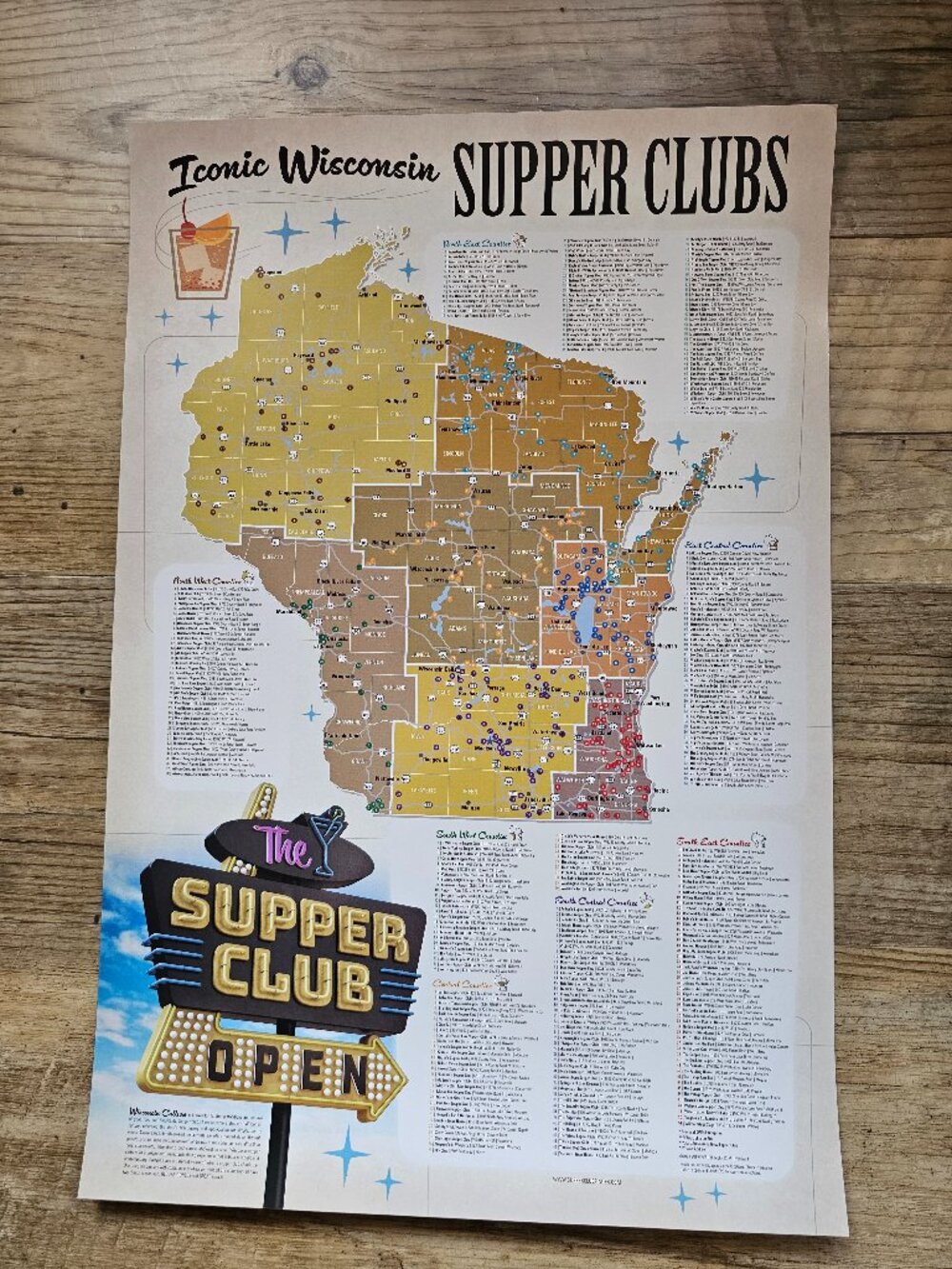 Supper Club Map - Wisconsin